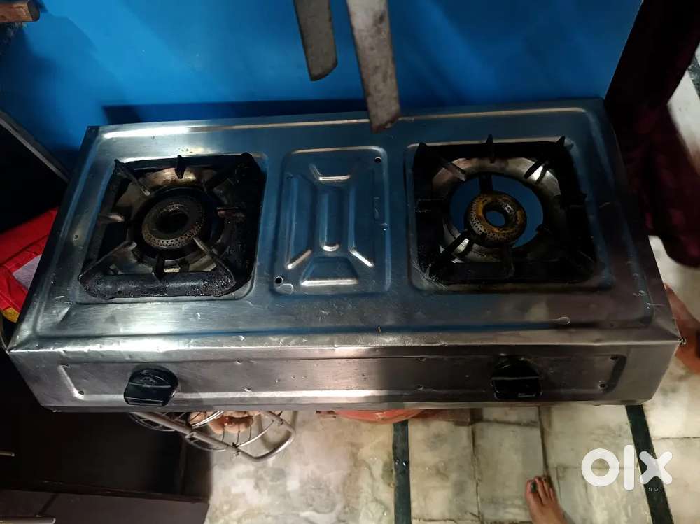 Gas stove stainless steel two burner