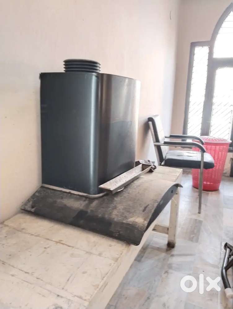 Chimney and a glass table