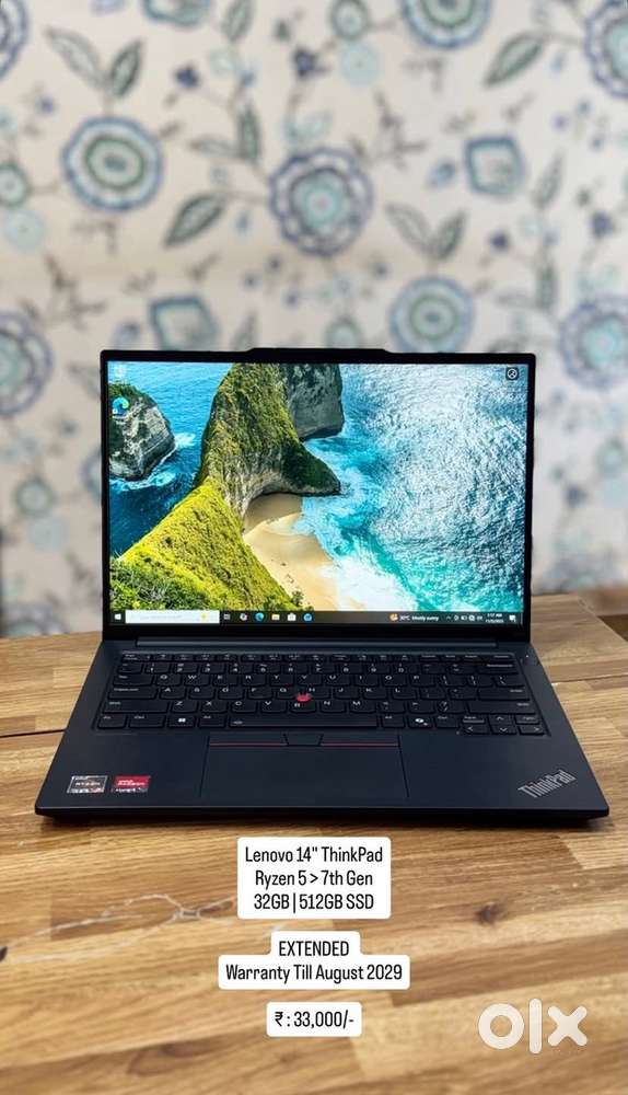 Lenovo 14 thinkpad ryzen5 7thgen 32/512ssd- warranty till aug 2029