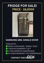 Samsung 189L Single Door Fridge