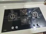 Glass top gas hob
