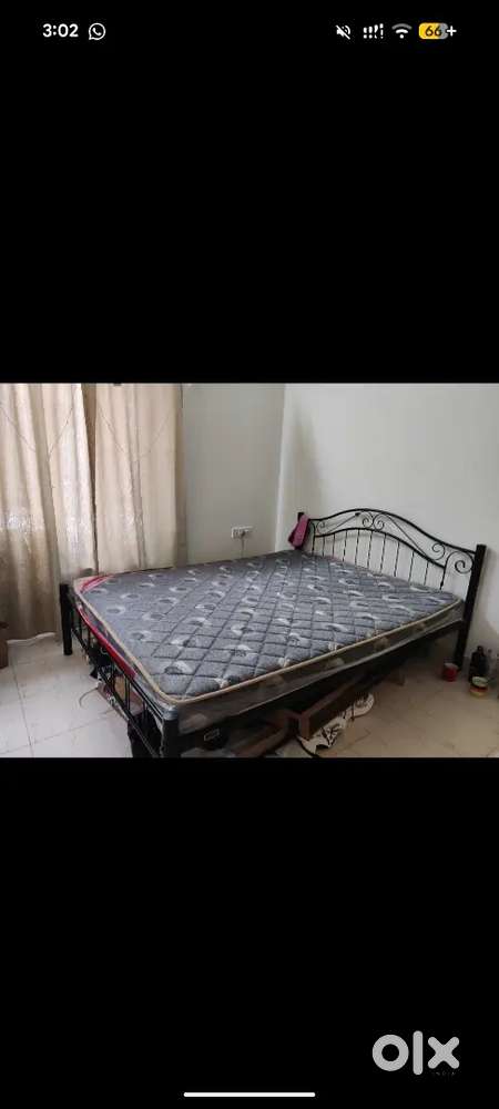 king Size Bed + Mattress + Bed Topper