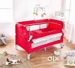 Brand New Amazon Brand - Solimo baby bedside Crib/Cot, Red