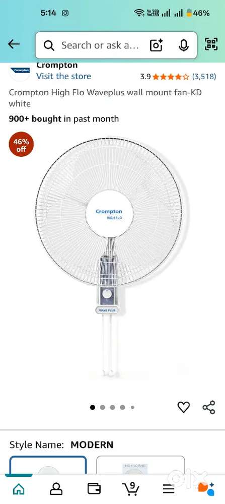 Wall mount fan...new one