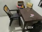 Bed almirah office table and chair
