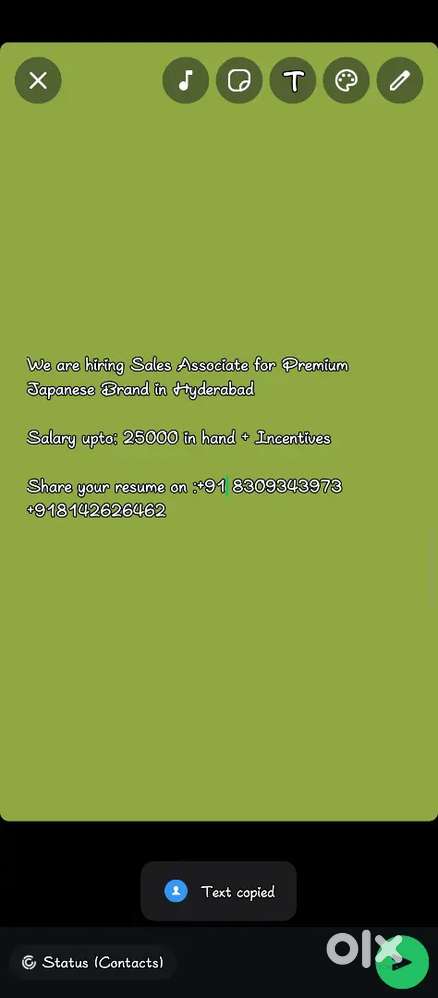 Sales associate for premium janpnes brand in Hyderabad