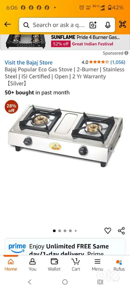 Gas stove. Nice condition