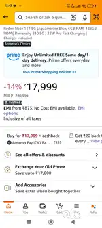 Xiaomi Redmi Note 11T 5G, 6GB RAM, 128GB Storage, Bill Price 17999