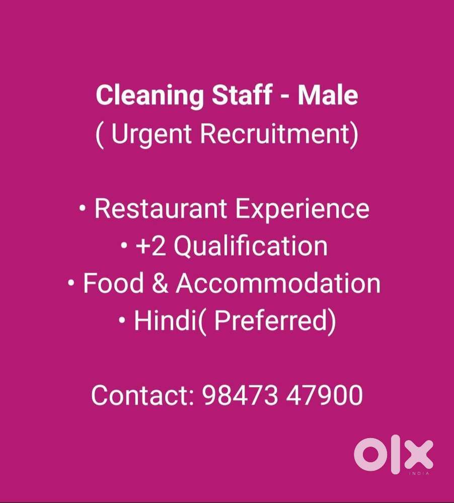 Cleaning Staff( Urgent Recruitment)