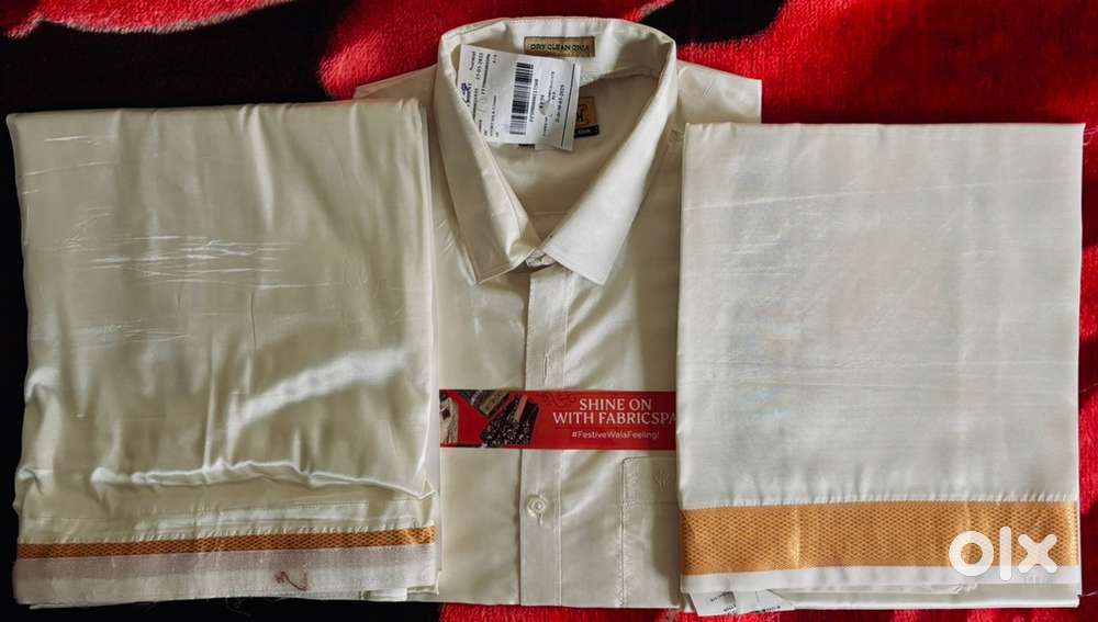 Premium Silk full sleeve Shirt & velcro Dhoti