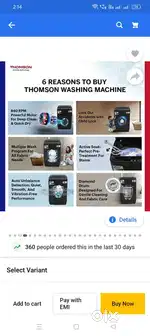 Thomson washing machine topload fully auto