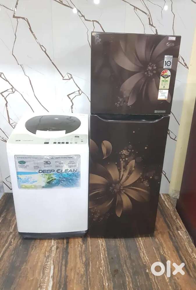Lg Smart inverter model double door refrigerator and washing machine