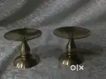 Antique pure brass solid heavy candle pillars set