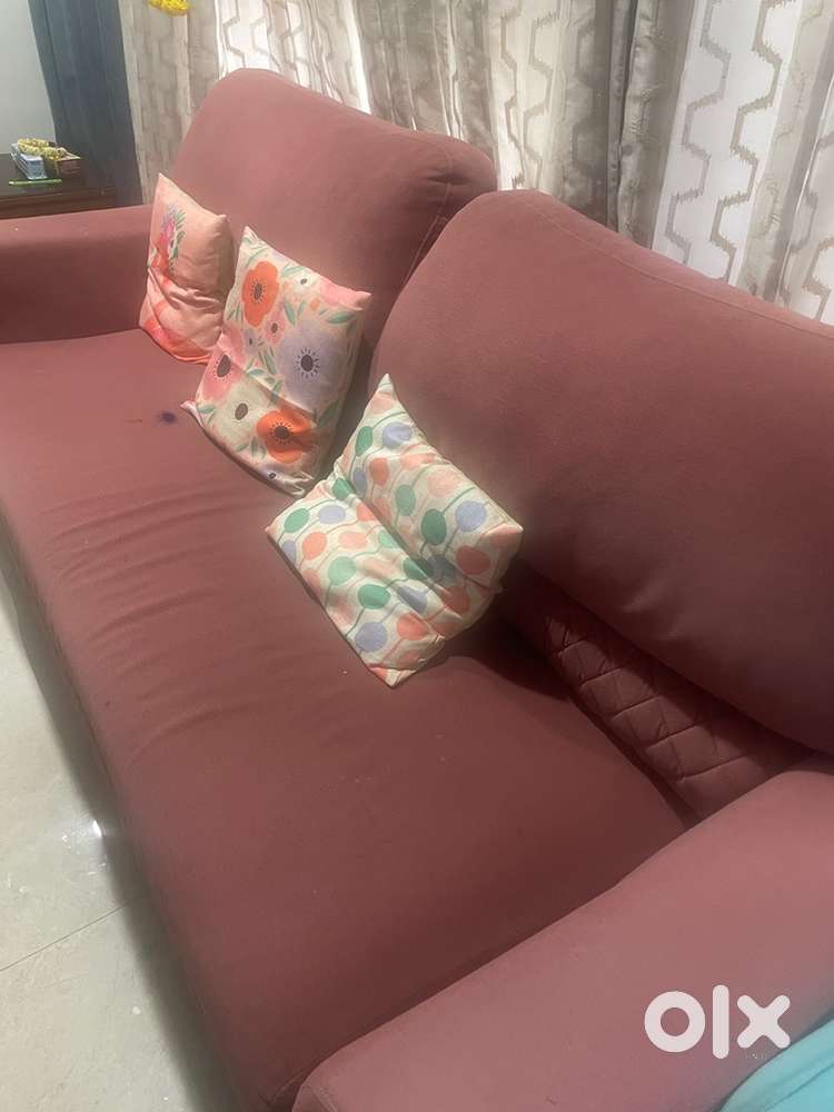 Bright pink 4 seatee spacious sofa