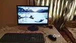 Desktop with all set monitor, keyboard,cpu, mouse
