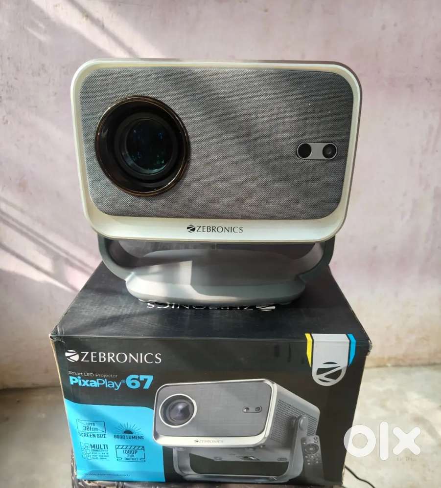 ZEBRONICS PIXAPLAY 67, Smart LED Projector, 8000 LumensWiFi,