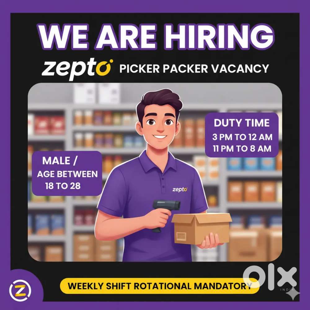 Edappally Pathadipalam Zepto packing Vacancy