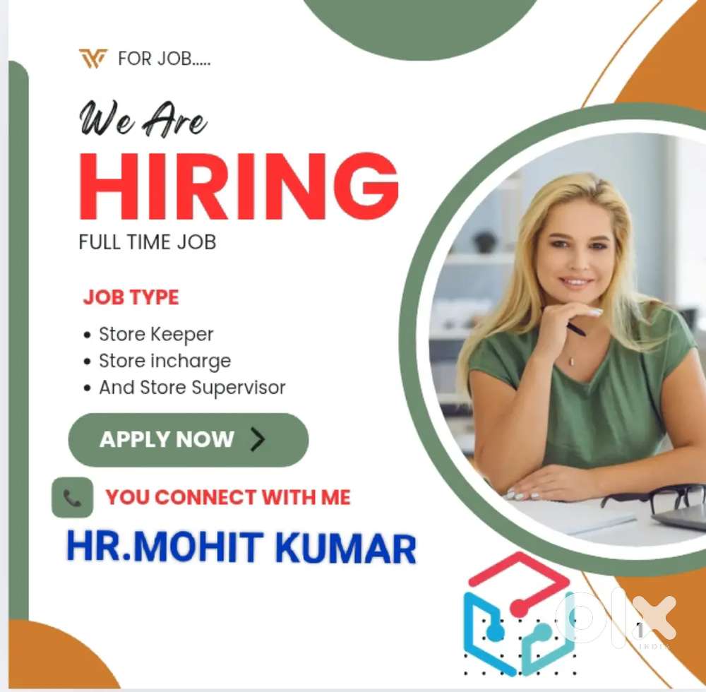 Full Time Job Helper Store keeper Store incharge and supervisor