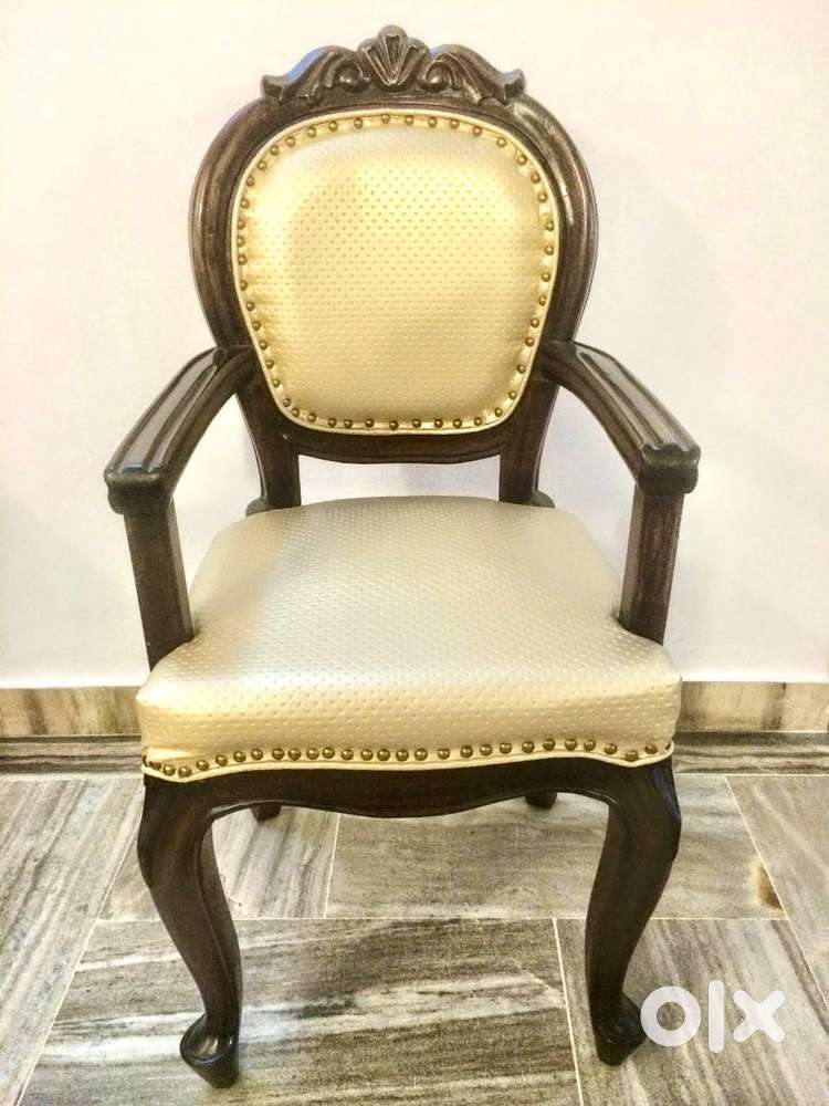 Antique Teak Wood Hand-Carved Chairs, set of 2