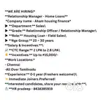 Field sales experience Home loan experience