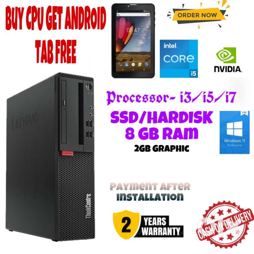 Latest cpu i5-i3/500 GB HDD/4-8Ram/2GB Graphic/Speaker/Win10/computer