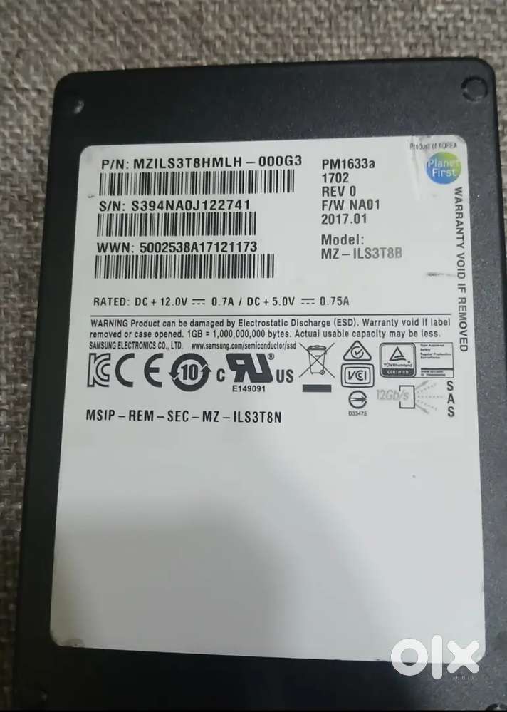SAMSUNG PM1633a 3.84TB SAS 12Gb/s 2.5 SSD