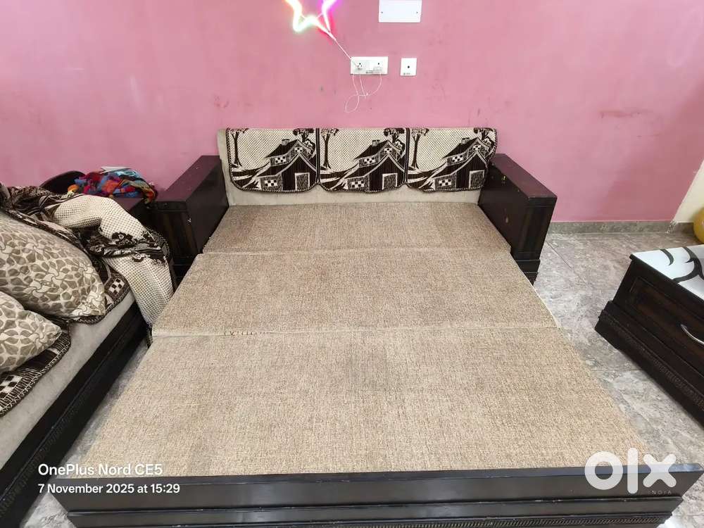5 seater Sofa cum bed set with tea table