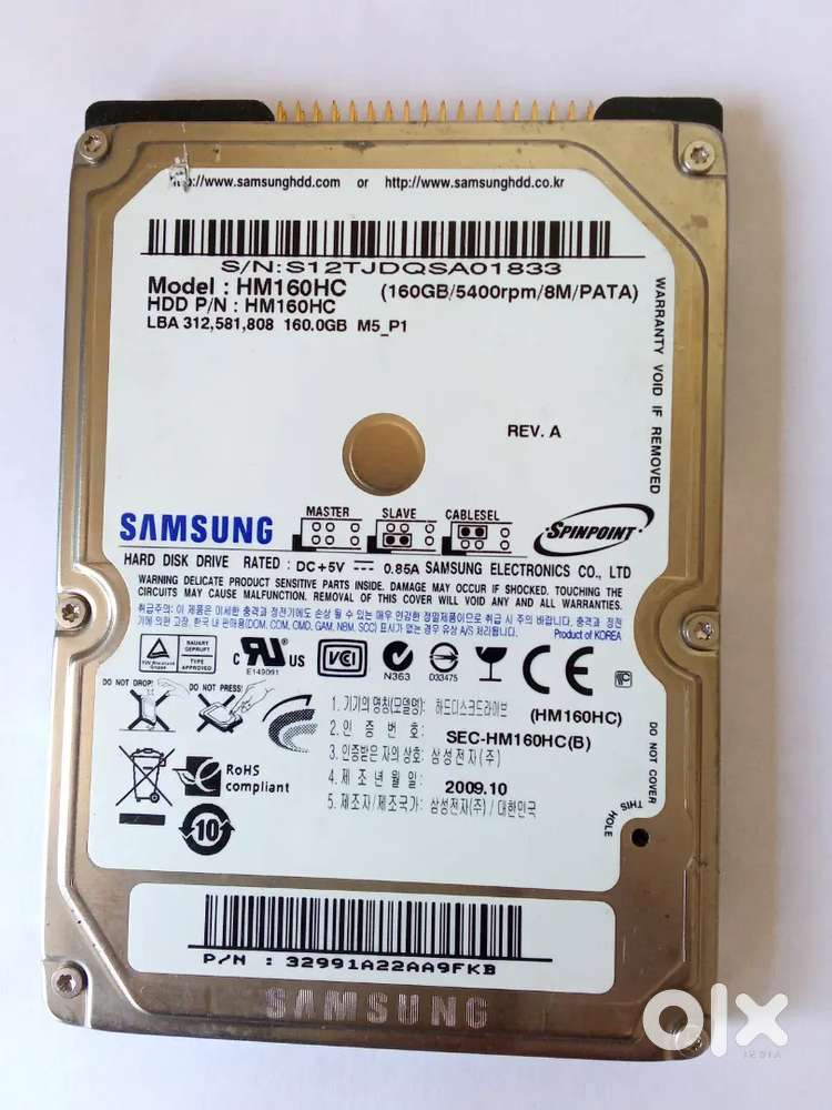 Laptop hard fick samsung 160 gb pata ide
