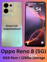Oppo Reno 8 (5G) 8GB / 128GB / With Charger, Cable & Box