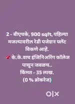 OC रिसिव्ह 2 बीएचके फ्लॅट (मुंबई-आग्रा हायवे जवळ)