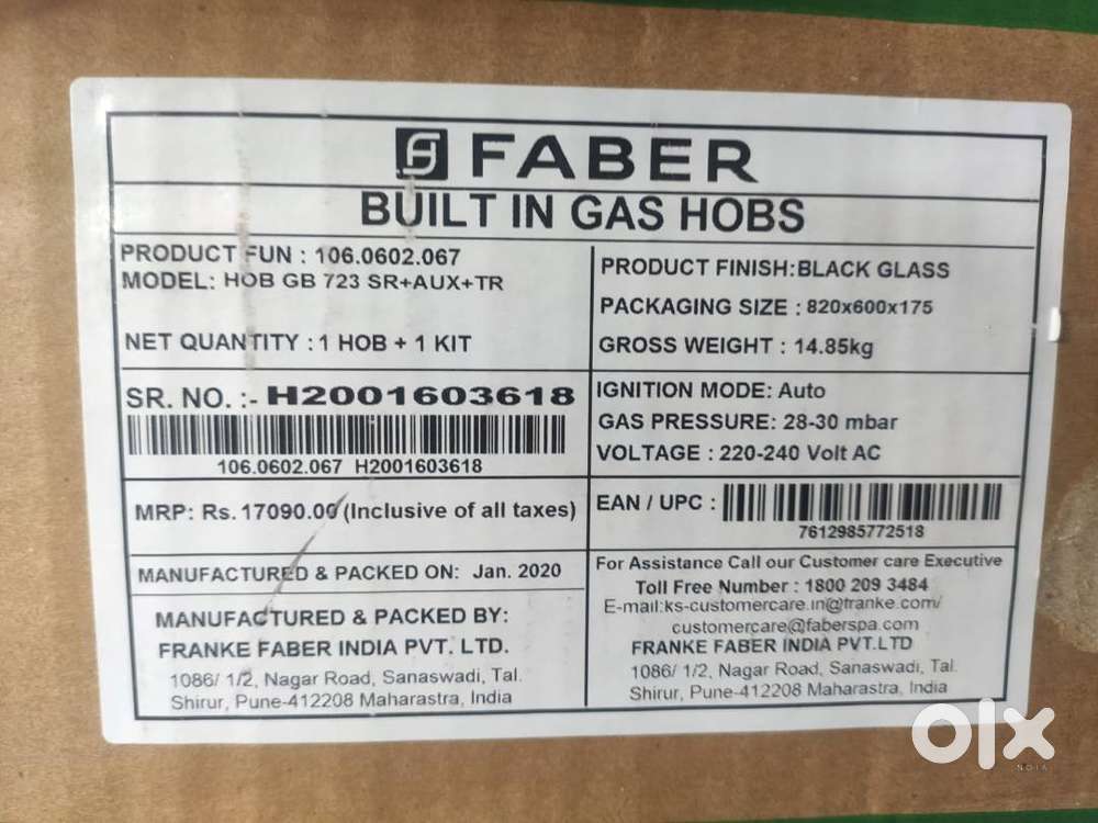 FABER BUILT IN GAS HOBS