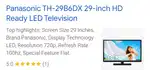 Panasonic 29 HD LED
