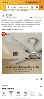 HAVELS CEILING FAN 2 PC
