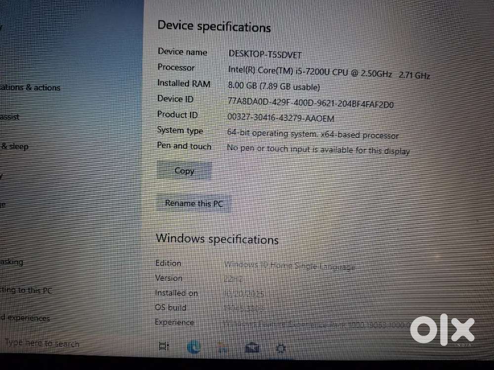 Hp i5 7th gen laptop