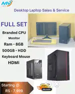 Ready to Use  Low Budget FULL SET  CPU - Branded  Ram - 8GB DDR3  Hard