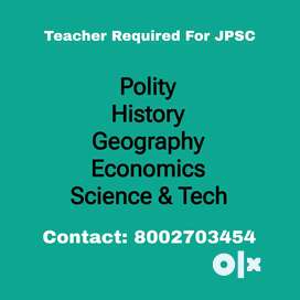 Urgent Required JPSC TEACHER