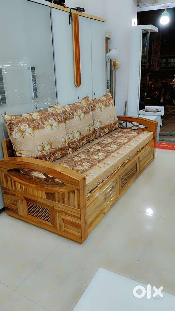 Natural Finsih Sofa Cum bed