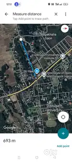 Dibrugarh University near 600 metre distance plot location 23 Lakhs