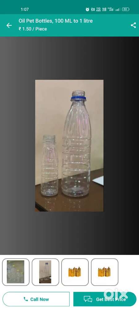 Pet bottle for edible oil filling