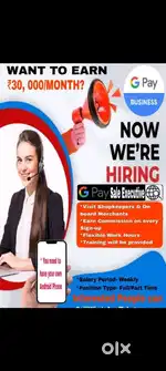Urgent requirement for Google pay business sales executive
