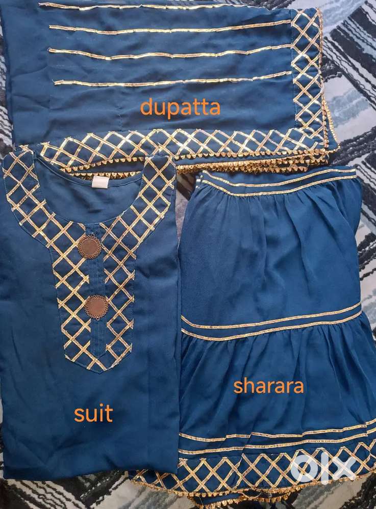 Women suit with sharara and dupatta