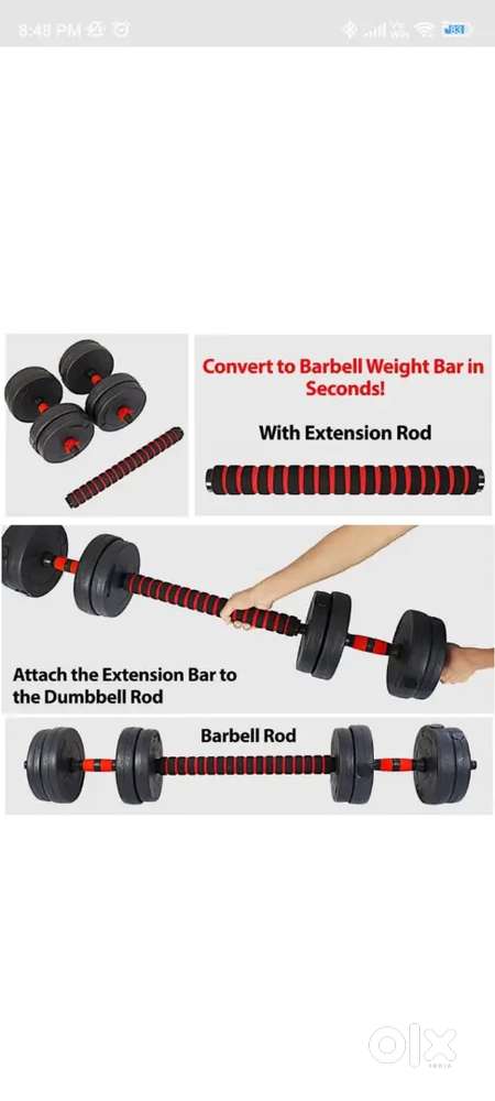 Gym items dumbbells