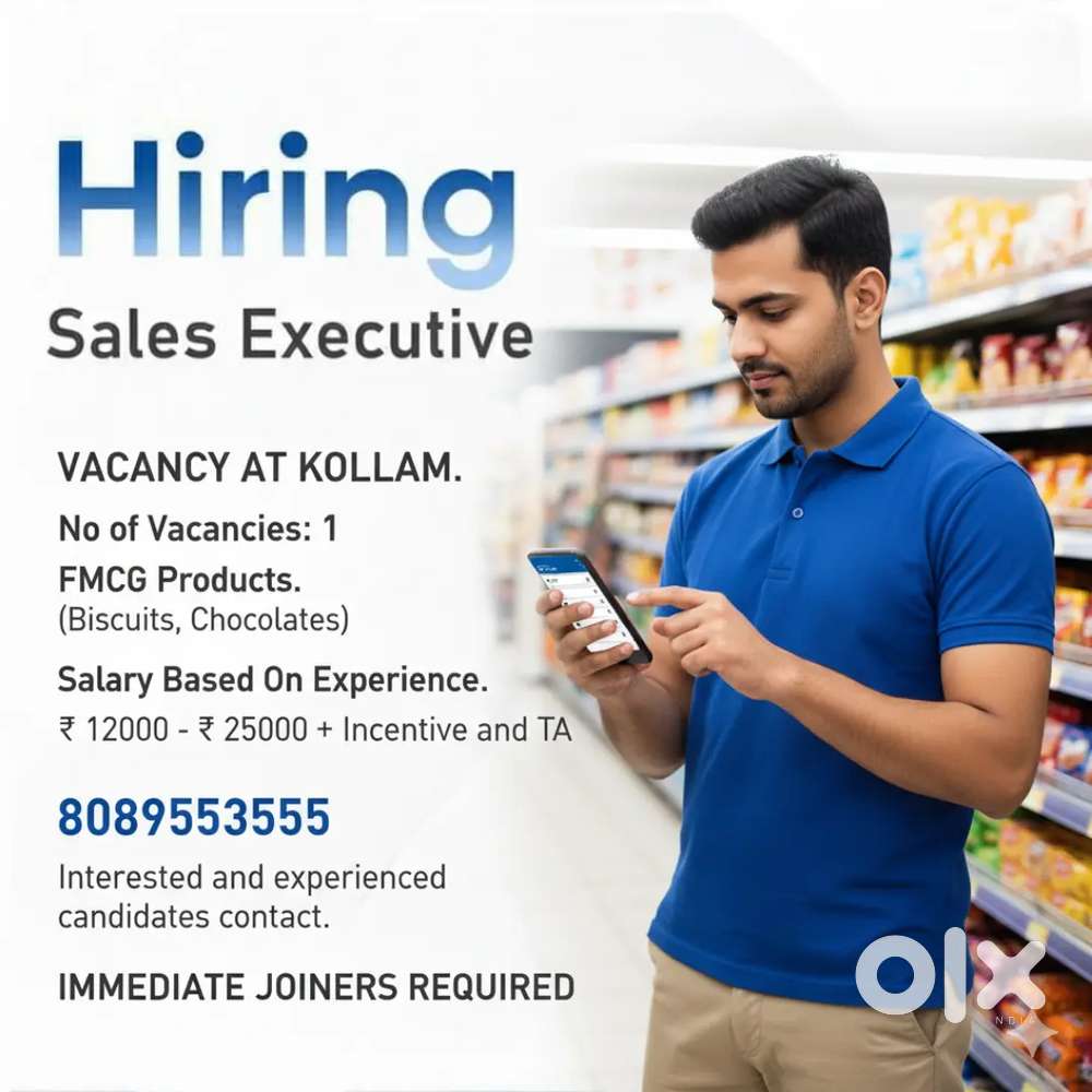 Sales Man Vacancy at Kollam.