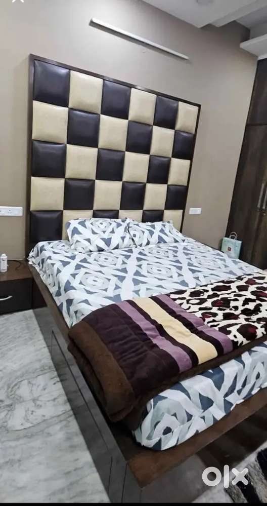 Double Box Bed With Side Table For Sale
