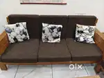 Teak wood sofa with center table