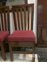 Pure teak wood dinning table with glass top and pure teak wood eight c