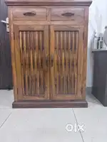 Wooden shoe rack.