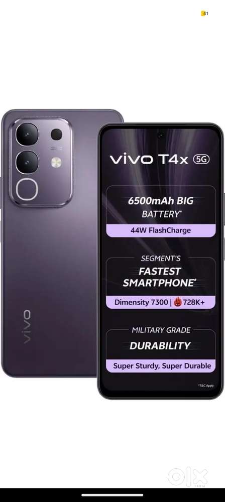 Vivo T4x 5G ram 8/128 battery 100%
