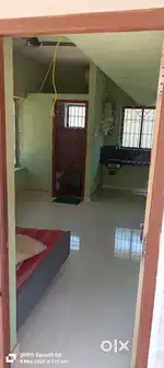 Single Ac room kitchen shelf attached hed toilet