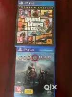 Gta v premium edition and god of war ps4 game disc